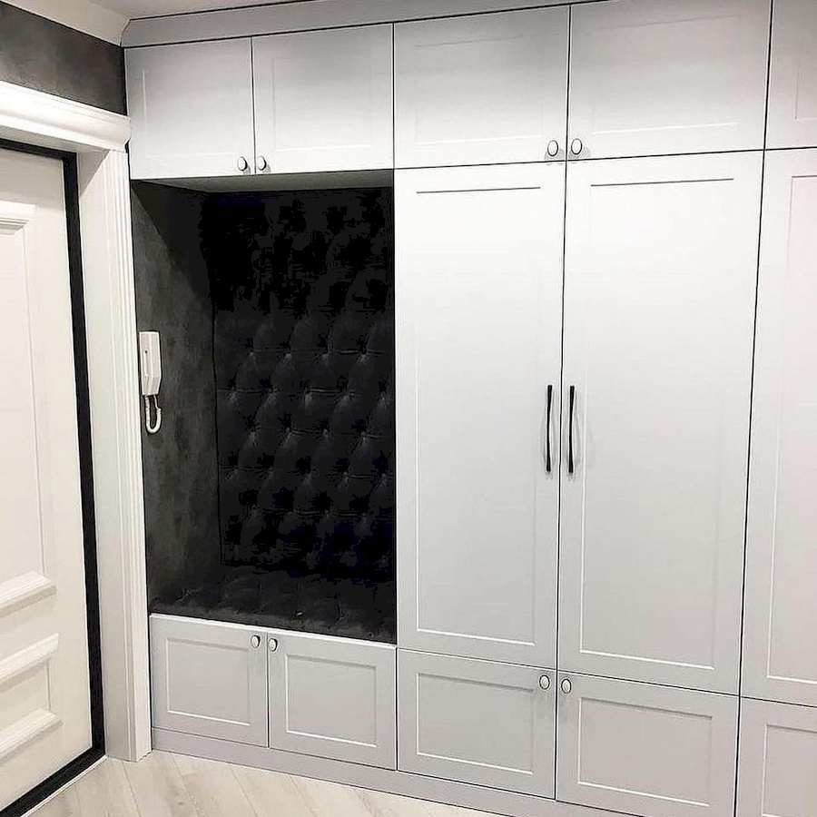 Встроенные шкафы-Встроенный шкаф белого цвета «Модель 30»-фото3